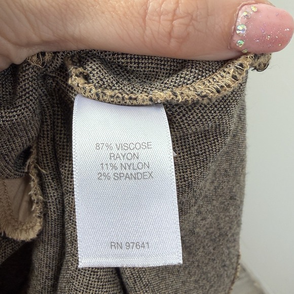 J Jill Tunic XL Camel & Black Geometric 3/4 Sleeve Workwear Capsule Wardrobe - Picture 15 of 15